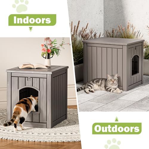 Grey resin weatherproof outdoor cat enclosure — photo 3