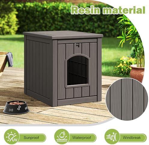 Grey resin weatherproof outdoor cat enclosure — photo 4