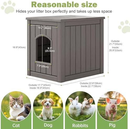 Grey resin weatherproof outdoor cat enclosure — photo 5