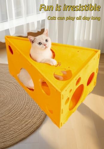 Cheese shaped felt cat cave tunnel — photo 3