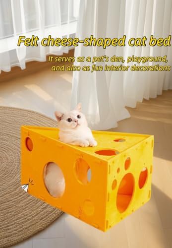 Cheese shaped felt cat cave tunnel — photo 4