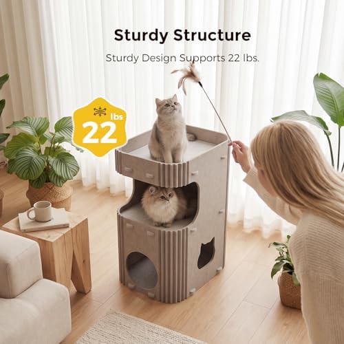 Cream double layer felt cat cave — photo 3