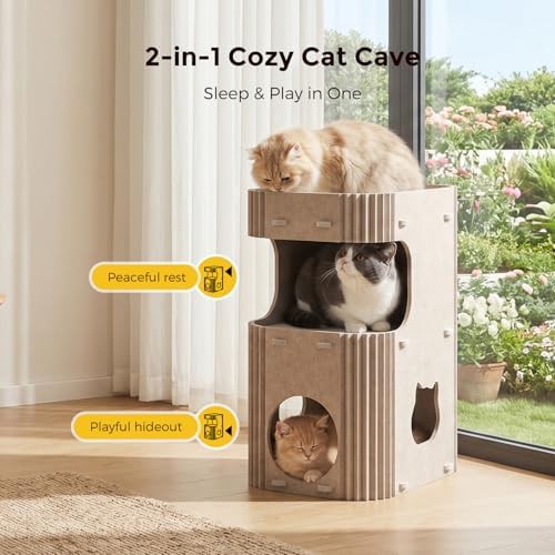 Cream double layer felt cat cave — photo 4