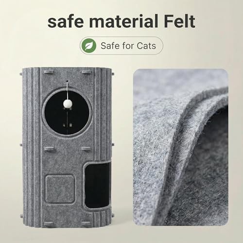 Grey double layer felt cat condo — photo 4