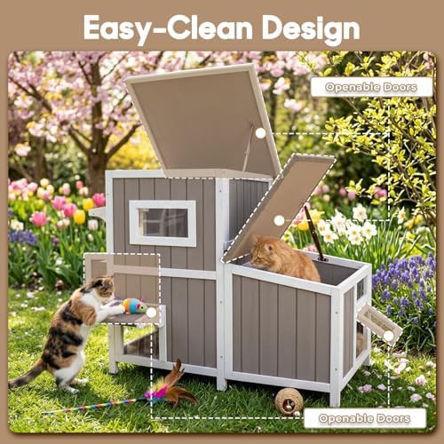 Grey wooden house with feeding station — photo 4