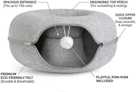 Light gray felt donut tunnel bed — photo 5