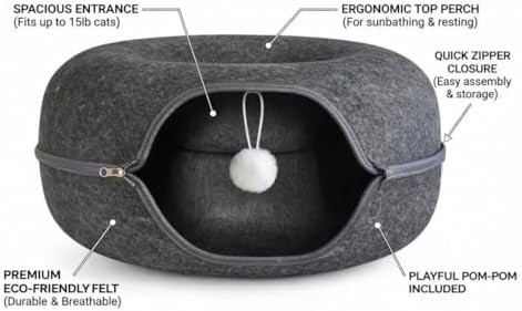 Large felt hideaway donut cat house — photo 5