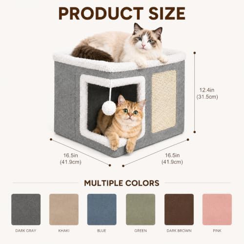 Grey foldable cat condo with reversible cushion — photo 5