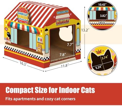 Burger shop cardboard cat house with scratcher — photo 5