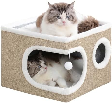 Large khaki covered cave for cats
