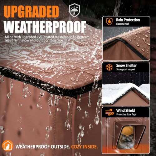 Large heated weatherproof outdoor cat shelter — photo 4
