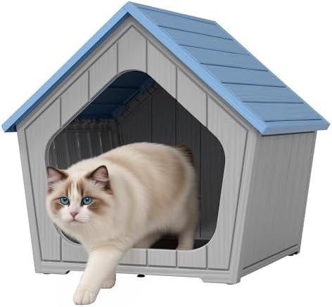 Blue resin outdoor shelter with air holes