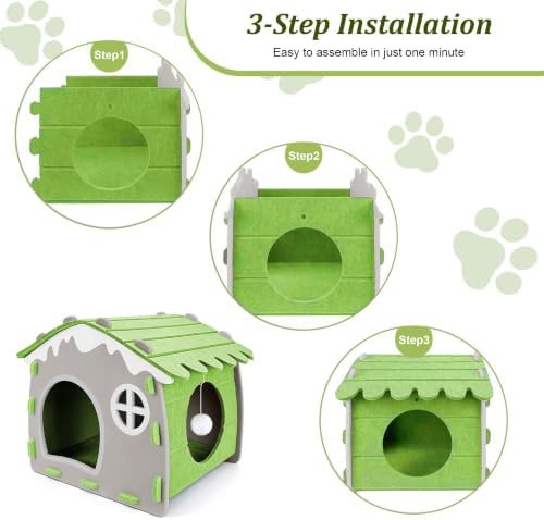 Felt indoor cat house with scratcher — photo 4