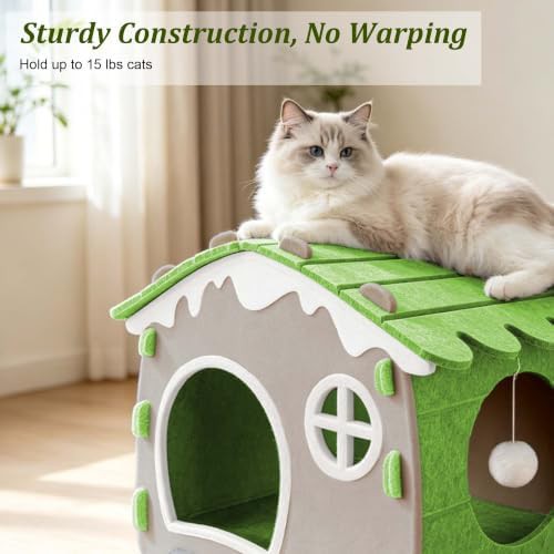Felt indoor cat house with scratcher — photo 5