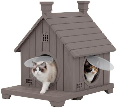 Elevated grey resin house with ventilation