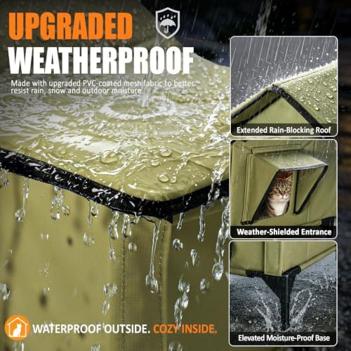 Extra large heated green outdoor cat shelter — photo 4