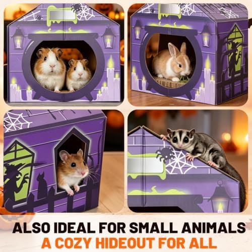 Halloween cardboard house with built in scratcher — photo 4