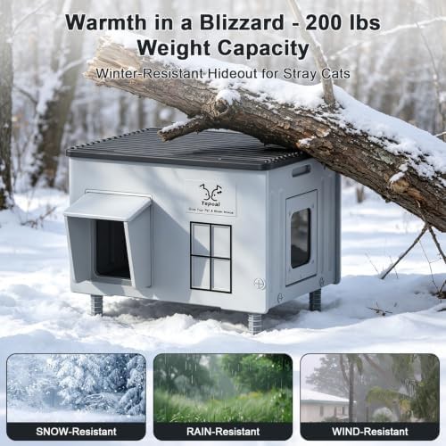 Large heated outdoor cat house with pad — photo 5