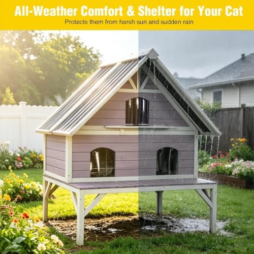 Two story weatherproof outdoor cat shelter — photo 4