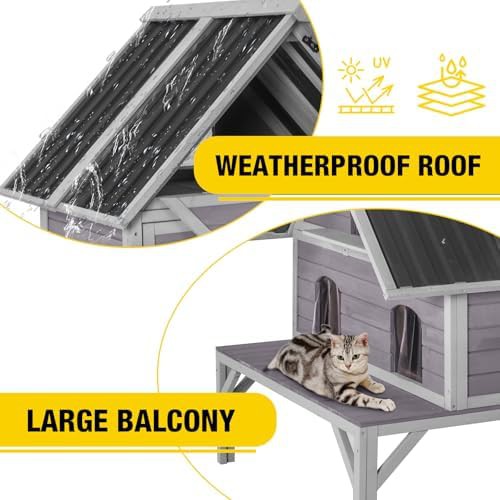 Two story weatherproof outdoor cat shelter — photo 5