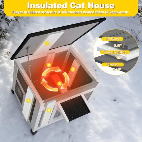Insulated weatherproof outdoor cat shelter grey — photo 3
